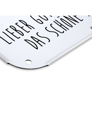 Mr. & Mrs. Panda Retro Blechschild Igel Beten mit Spruch in Weiß