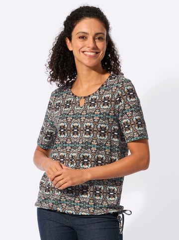 WITT WEIDEN Druck-Shirt in schwarz-cognac-bedruckt