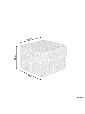 Beliani Pouf NALLI in Grau - (W) 50 x (H) 35 x (L) 50 cm