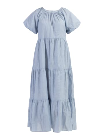 DreiMaster Damen Maxikleid in Hellblaue Dünne Streifen