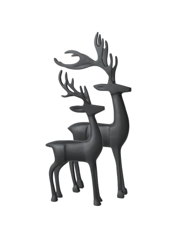 Villeroy & Boch 2er Set Dekofiguren Hirschpaar Christmas Chic 36 cm / 44 cm schwarz in schwarz