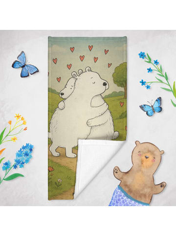 Mr. & Mrs. Panda Handtuch Eisbär Umarmen Design ohne Spruch in Weiß