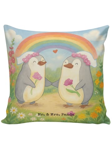 Mr. & Mrs. Panda Kuschelkissen Pinguine Lesbian Pride Design ohn... in Weiß