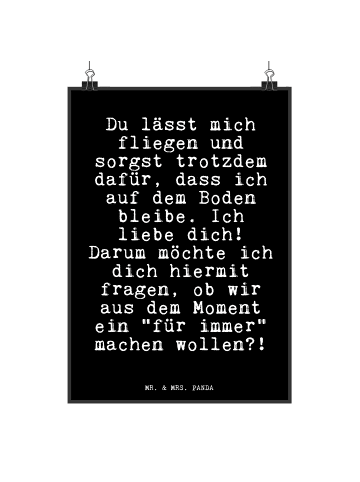 Mr. & Mrs. Panda Bild Du lässt mich fliegen... mit Spruch in Schwarz