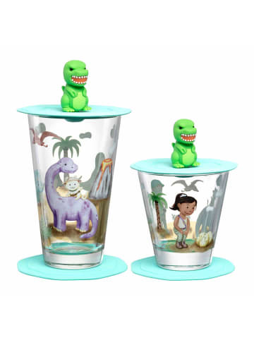 LEONARDO 2er Set Kinderbecher Bambini Avventura 215 ml & 300 ml in Dino