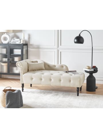 Beliani Chaiselongue IVRY in Beige/Schwarz - (W) 152 x (H) 72 x (L) 62 cm