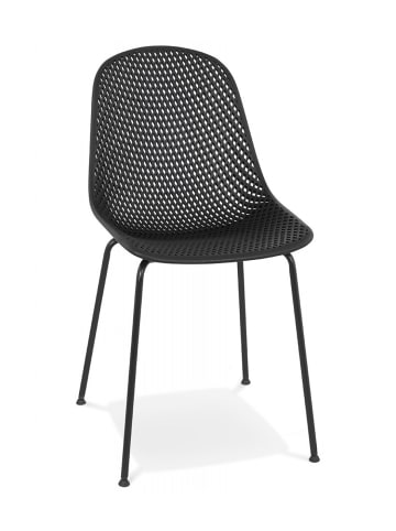 KADIMA DESIGN Perforierter Kunststoff Stuhl mit Mikroperforation | Modernes Design in Schwarz