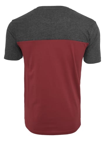 Urban Classics Urban Classics Herren 3-Tone Pocket Tee in burgundy/cha/gry