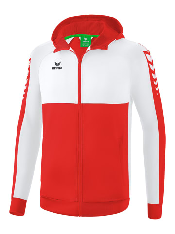 erima Herren Six Wings Trainingsjacke mit Kapuze in rot/weiss