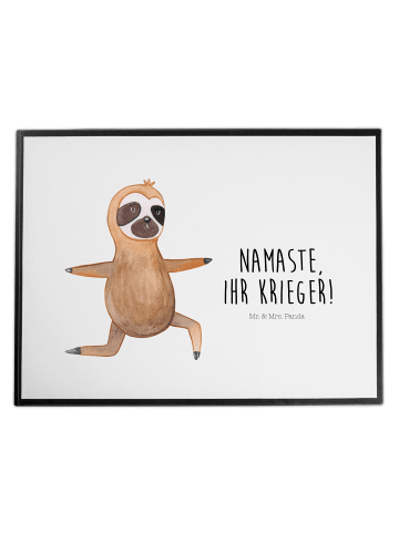 Mr. & Mrs. Panda Schreibtischunterlage Faultier Yoga mit Spruch in Weiß