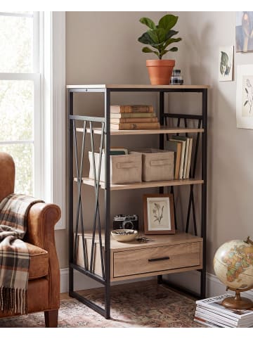 Beliani Bücherregal KEENE in Braun/Schwarz - (W) 56 x (H) 101 x (L) 51 cm