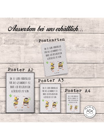 Mr. & Mrs. Panda wanddeko Hummeln Kleeblatt mit Spruch in Grau Pastell