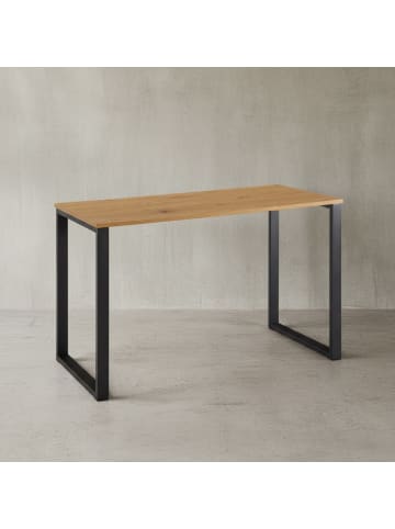 KADIMA DESIGN Schreibtisch Eiche-Dekor / Schwarz 120x60x76 cm Design Computertisch