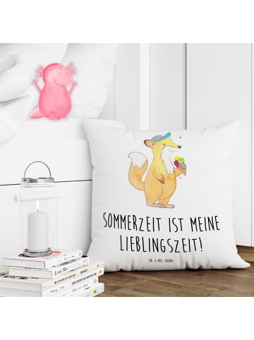 Mr. & Mrs. Panda Kopfkissen Sommer Freude mit Spruch in Weiß
