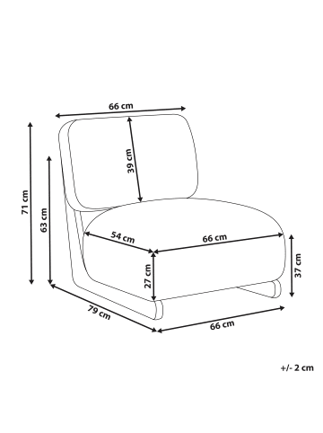 Beliani Sessel KOKKOLA in Grün/Heller Holzfarbton - (W) 66 x (H) 71 x (L) 79 cm
