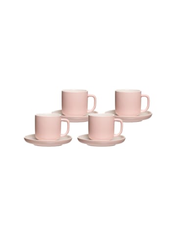 Ritzenhoff & Breker 4er Set Espressotassen mit Untertassen Jasper 100 ml in Rosa