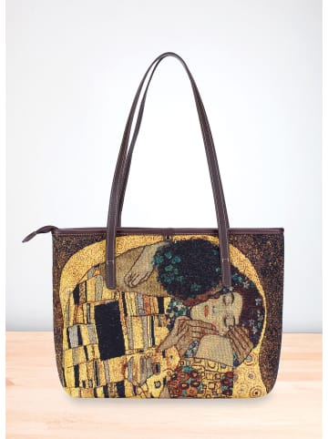 Goebel Schultertasche " Gustav Klimt Der Kuss " in Schwarz Gold