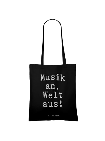 Mr. & Mrs. Panda Schultasche Musik an, Welt aus!... mit Spruch in Schwarz