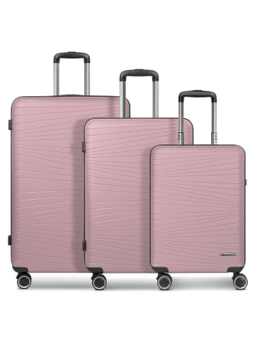 Franky Dallas 3.0 4 Rollen Kofferset 3-teilig mit Dehnfalte in old rose