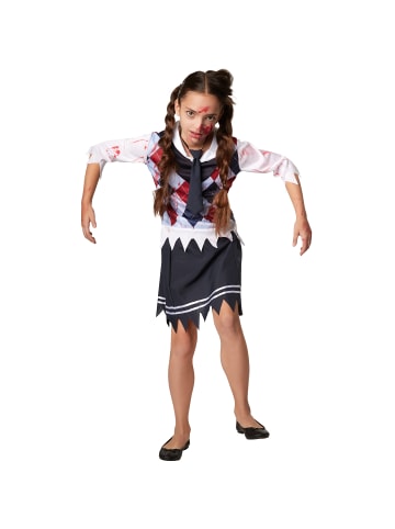 tectake Horrorschüler/Gruselkind, in schwarz/rot/weiß, Gr. 128 (7-8 Jahre)