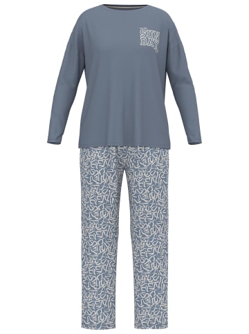 Tom Tailor Pyjama Sitia in blau-mittel-Allover