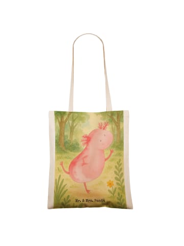 Mr. & Mrs. Panda Shopping Bag Axolotl Tanzen Design ohne Spruch in Weiß