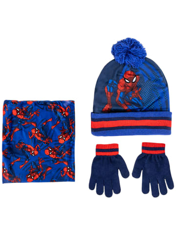Cerda 3-tlg. Winter Mütze Set: Spider-Man in Blau