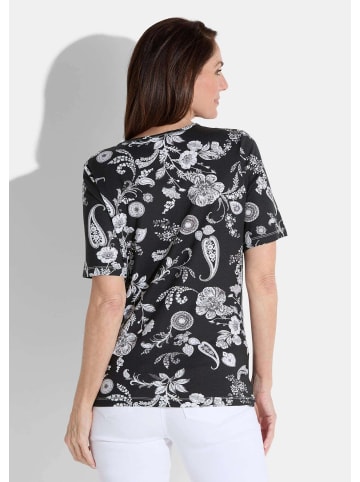 GOLDNER Shirt Shirt in schwarz / weiß / gemustert