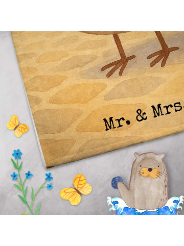 Mr. & Mrs. Panda Handtuch Eule Frankreich Design mit Spruch in Weiß