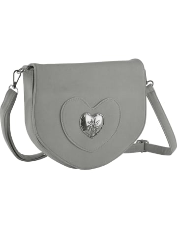 tectake Schicke Trachtenhandtasche in Wildlederoptik, grau