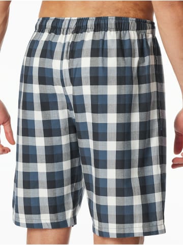 Schiesser Pyjamahose Bermuda - Mix + Relax in Blau, weiß