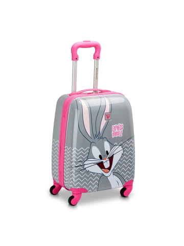 Roncato Looney Tunes Kids - 4-Rollen-Kindertrolley 44 cm (Tweety Giallo) in Bugs Bunny Grigio
