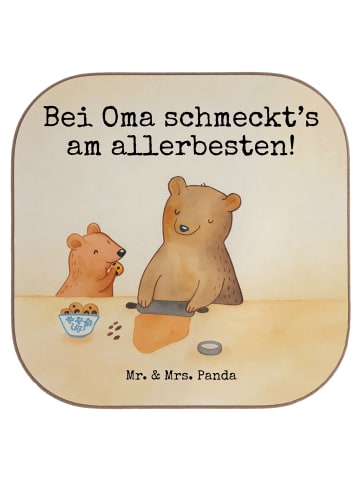 Mr. & Mrs. Panda Bierdeckel Oma Backen Design mit Spruch in Weiß