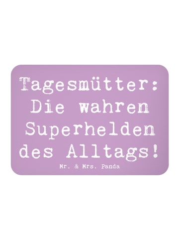 Mr. & Mrs. Panda Magnet Spruch Tagesmutter Superheld mit Spruch in Lavendeltraum