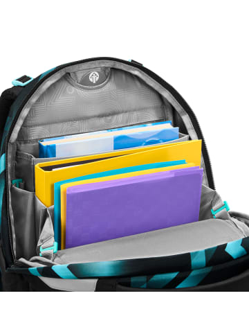 Coocazoo Schulrucksack-Set PORTER "Laser Lights" 3-tlg. in Schwarz/Blau