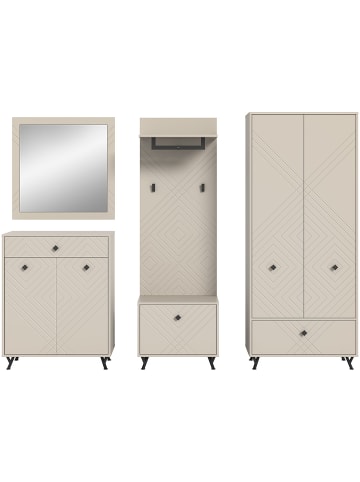 ebuy24 Garderobenmöbel Notes Beige 250 x 35 cm