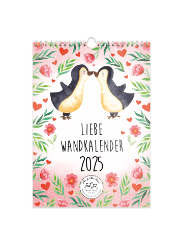 Mr. & Mrs. Panda A4 Wandkalender 2025 Liebe Collection mit Spruch in Weiß