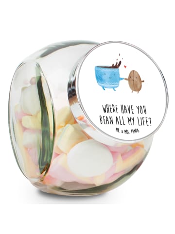 Mr. & Mrs. Panda Kaffeedose Kaffee Bohne mit Spruch in Weiß