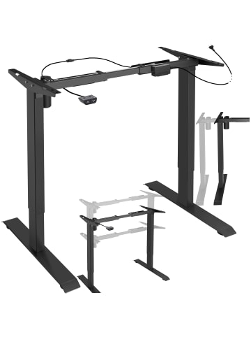 tectake Schreibtischgestell, breitenverstellbar, 85 - 129 x 65 x 71 - 121 cm