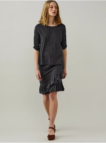 Odd Molly Top Lucille in ASPHALT