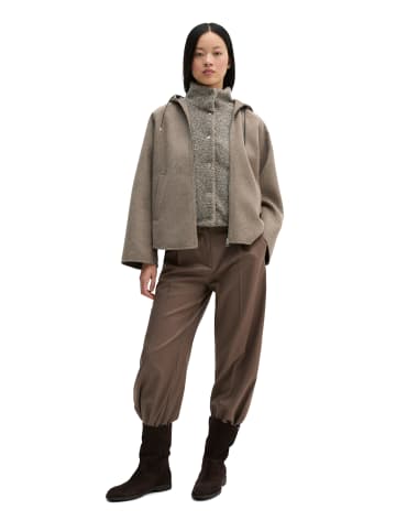 Marc O'Polo Woll-Kapuzen-Cape-Jacke relaxed in Stone Taupe Melange