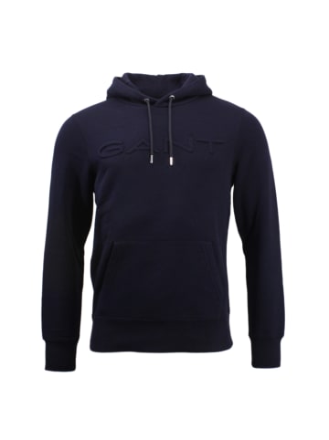 Gant EMBOSSED SWEAT HOODIE in Evening blue