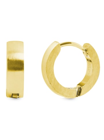 Adeliás Damen Ohrringe – Klappcreole aus Edelstahl in gold