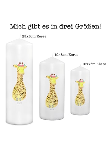 Mr. & Mrs. Panda Stumpenkerze Giraffe Blumenkranz ohne Spruch in Weiß