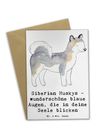 Mr. & Mrs. Panda Klappkarte Siberian Husky Augenzauber mit Spruch in Weiß