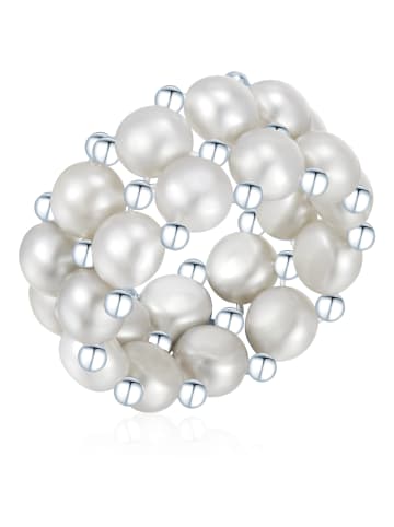 Valero Pearls Perlen-Ring Sterling Silber Süßwasser-Zuchtperle in grau