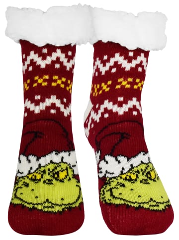 The Grinch The Grinch Hüttensocken Haussocken Kuschelsocken Wintersocken Socken in rot