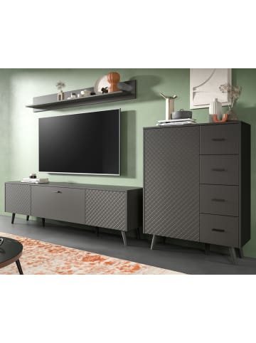 Inn.Furn Wandboard grau matt, Wandregal 160 cm
