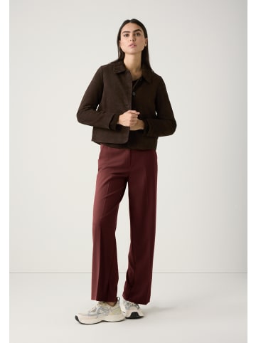 More & More kurze Velourslederjacke in espresso brown