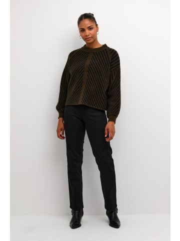 Kaffe Strickpullover KAvera in Java/Black Stripe